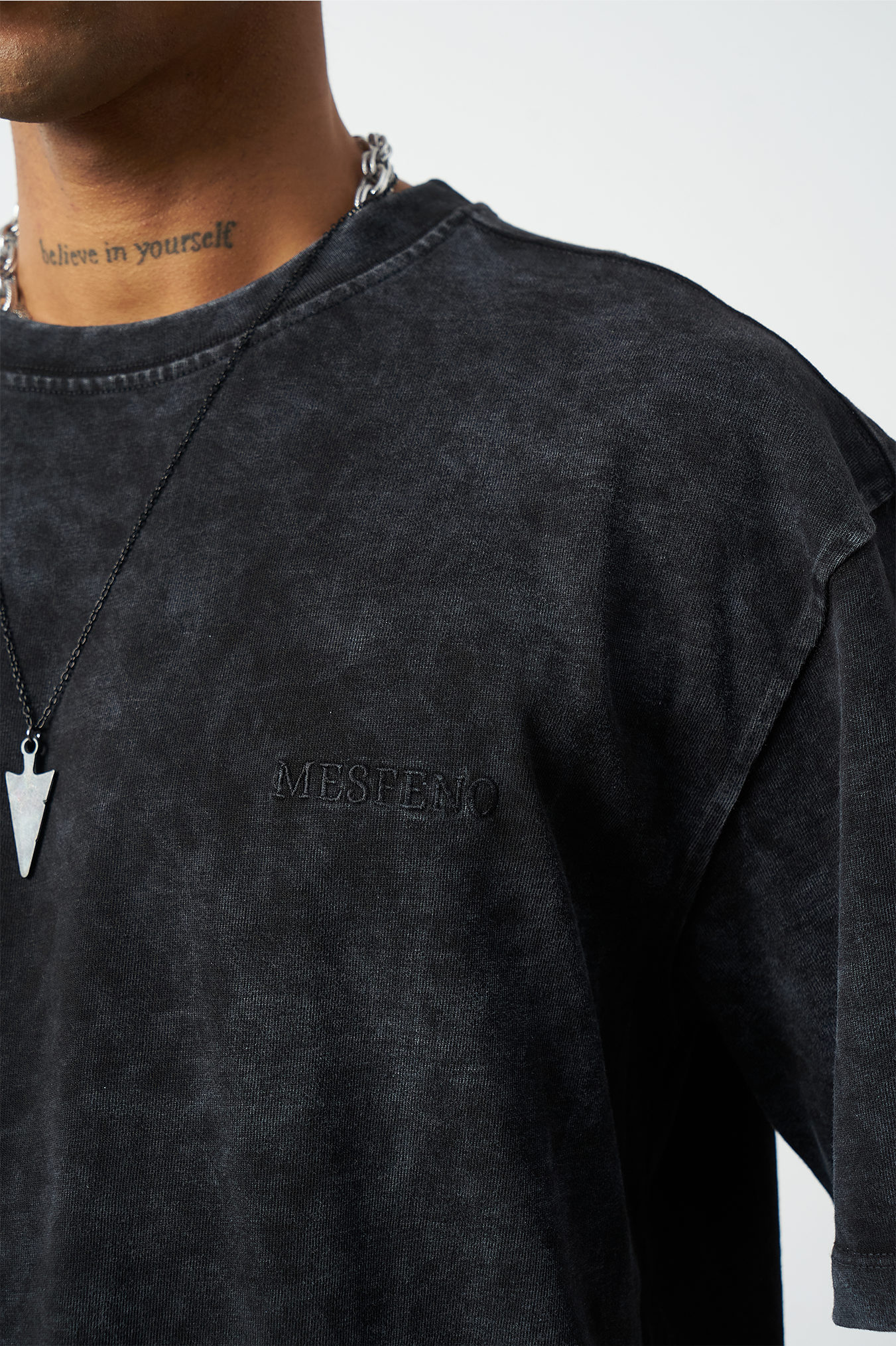 Distressed Washed Boxy Fit Premium T-Shirt