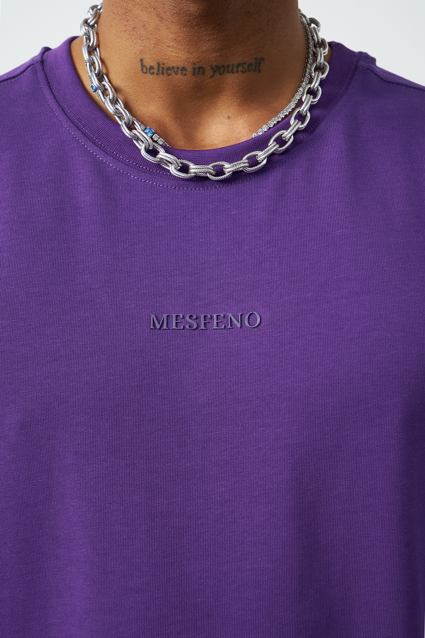Front Printed Boxy Fit Crew Neck T-Shirt