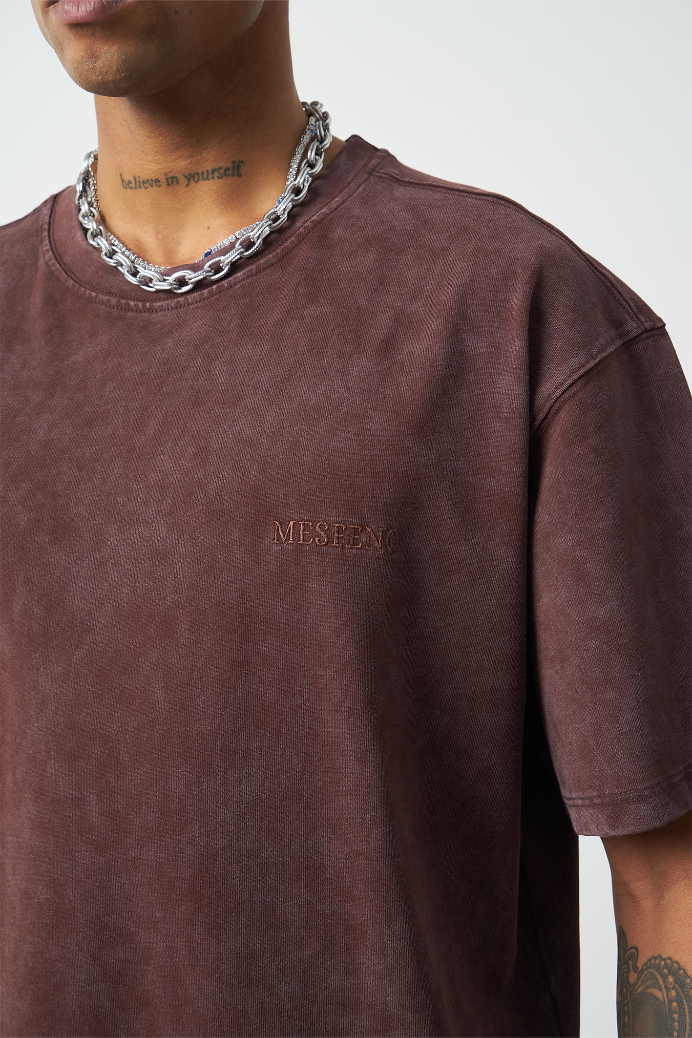 Distressed Washed Boxy Fit Premium T-Shirt