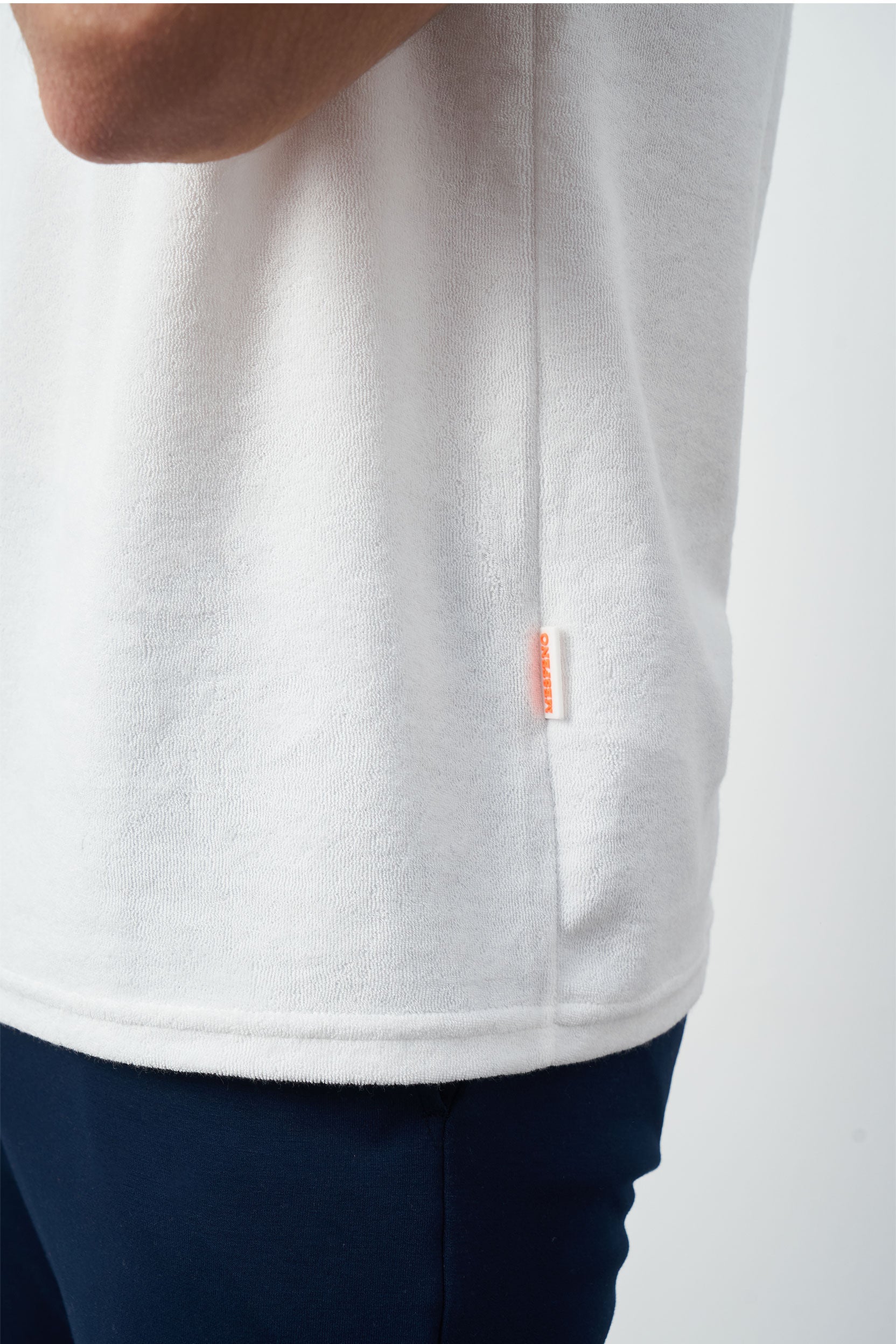 Terry Fabric Regular Fit Crew Neck T-Shirt