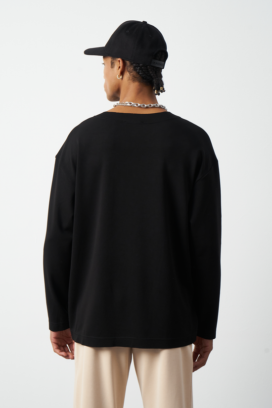 Oversized Long Sleeve Stretch Modal Men's T-Shirt