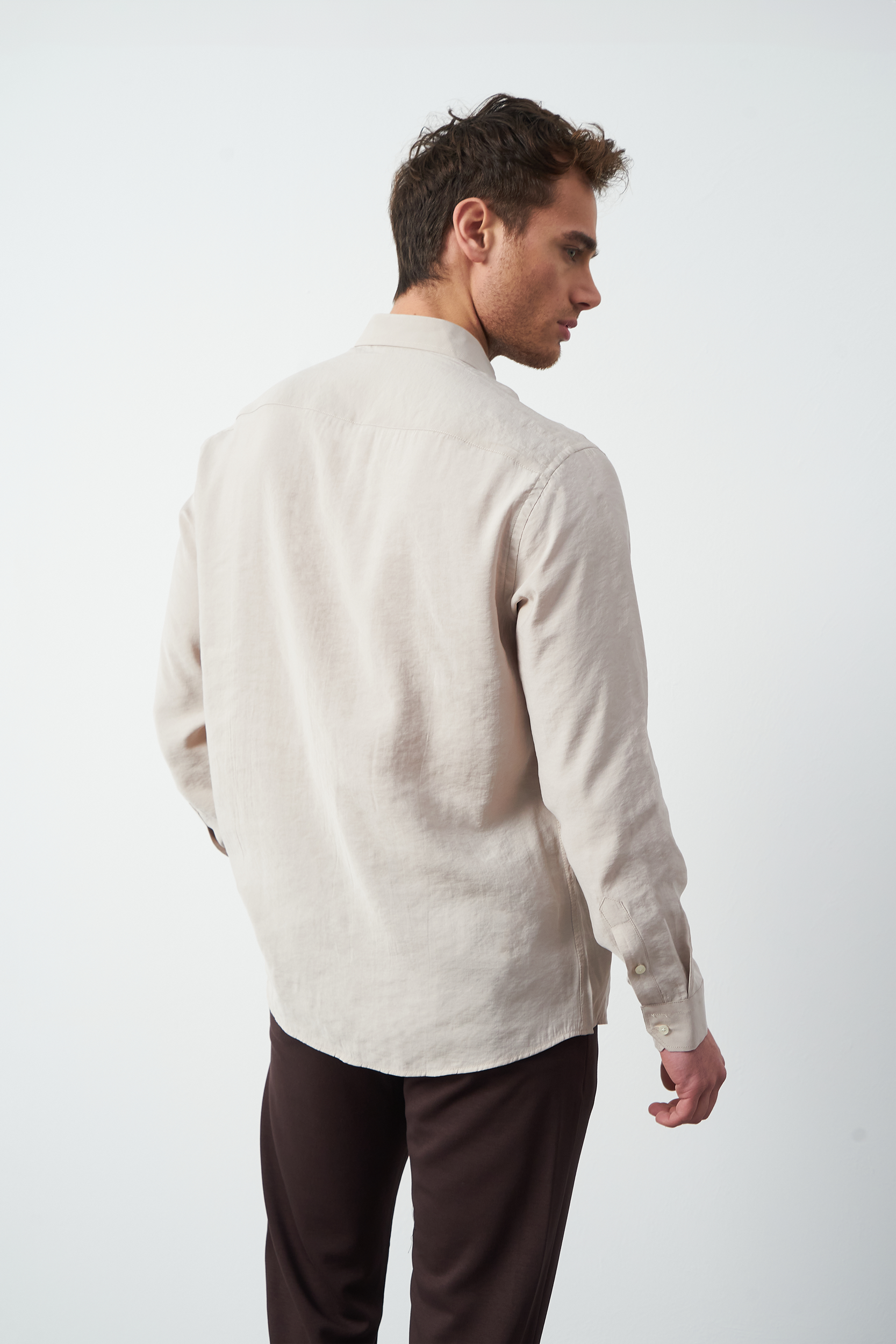Modal Long Sleeve Relaxed Fit Men's Shirt