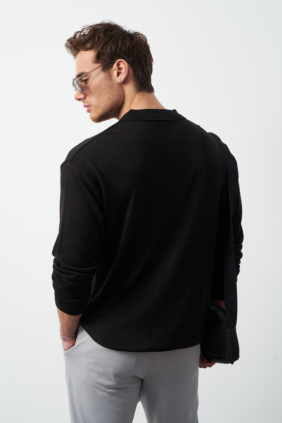 Long Sleeve Oversized Fine Knit Men’s Sweater