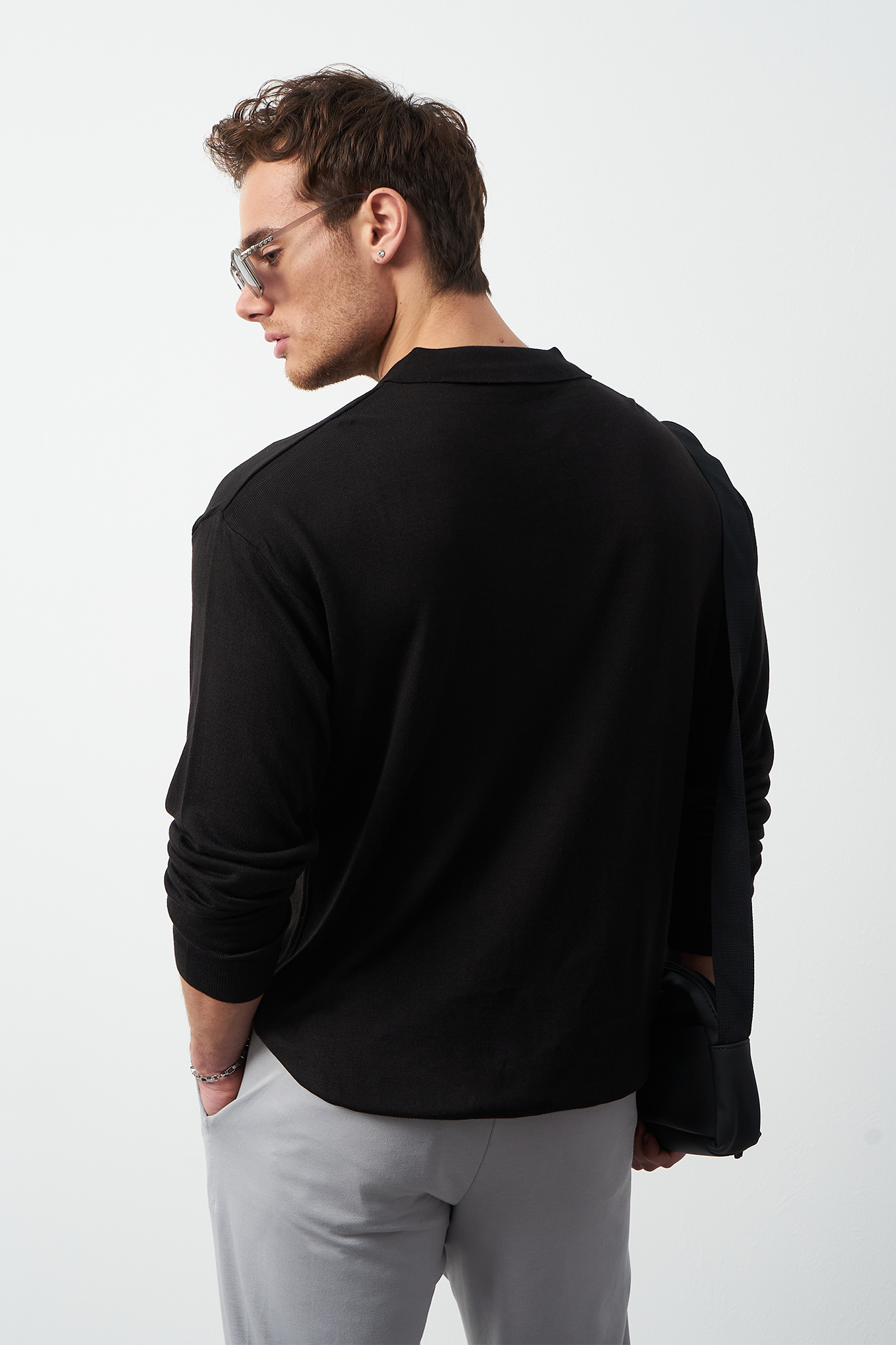 Long Sleeve Oversized Fine Knit Men’s Sweater