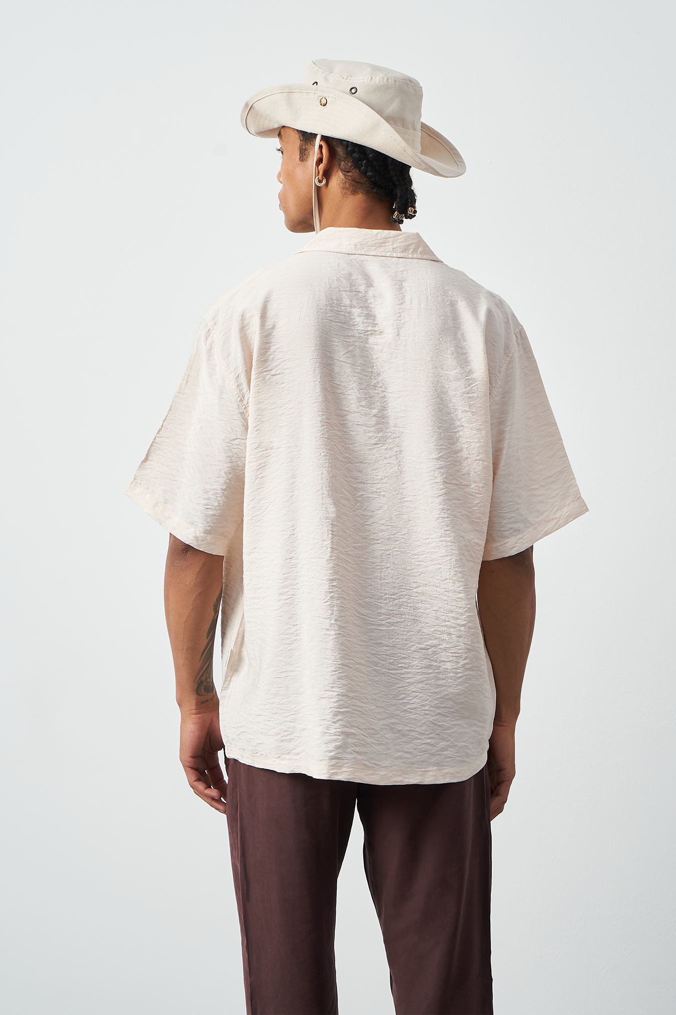 Oversized Thin Fabric Cuban Collar Men's Shirt
