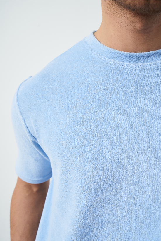 Terry Fabric Regular Fit Crew Neck T-Shirt