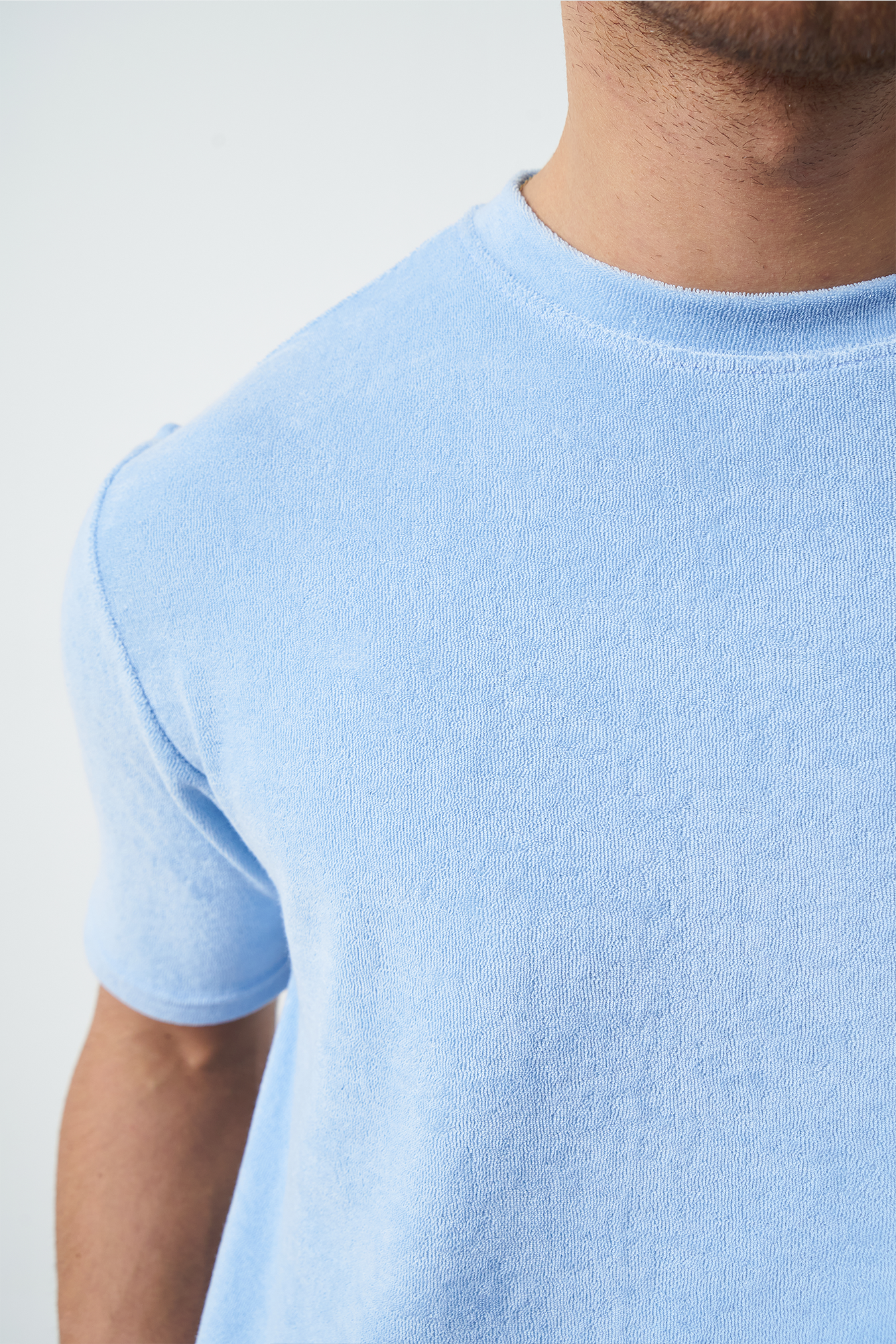 Terry Fabric Regular Fit Crew Neck T-Shirt