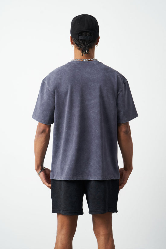 Distressed Washed Boxy Fit Premium T-Shirt