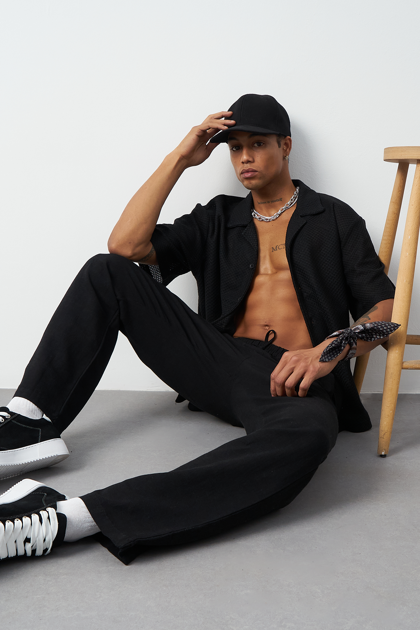 Washed Linen Baggy Men's Pants