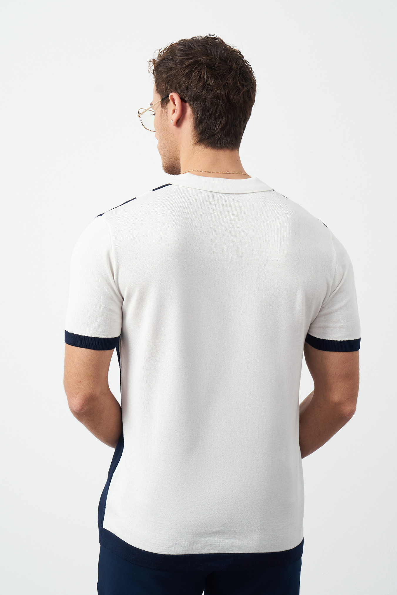 Oversized Polo Shirt Men's | Striped Knit Vintage Style Short Sleeve - Relaxed Fit