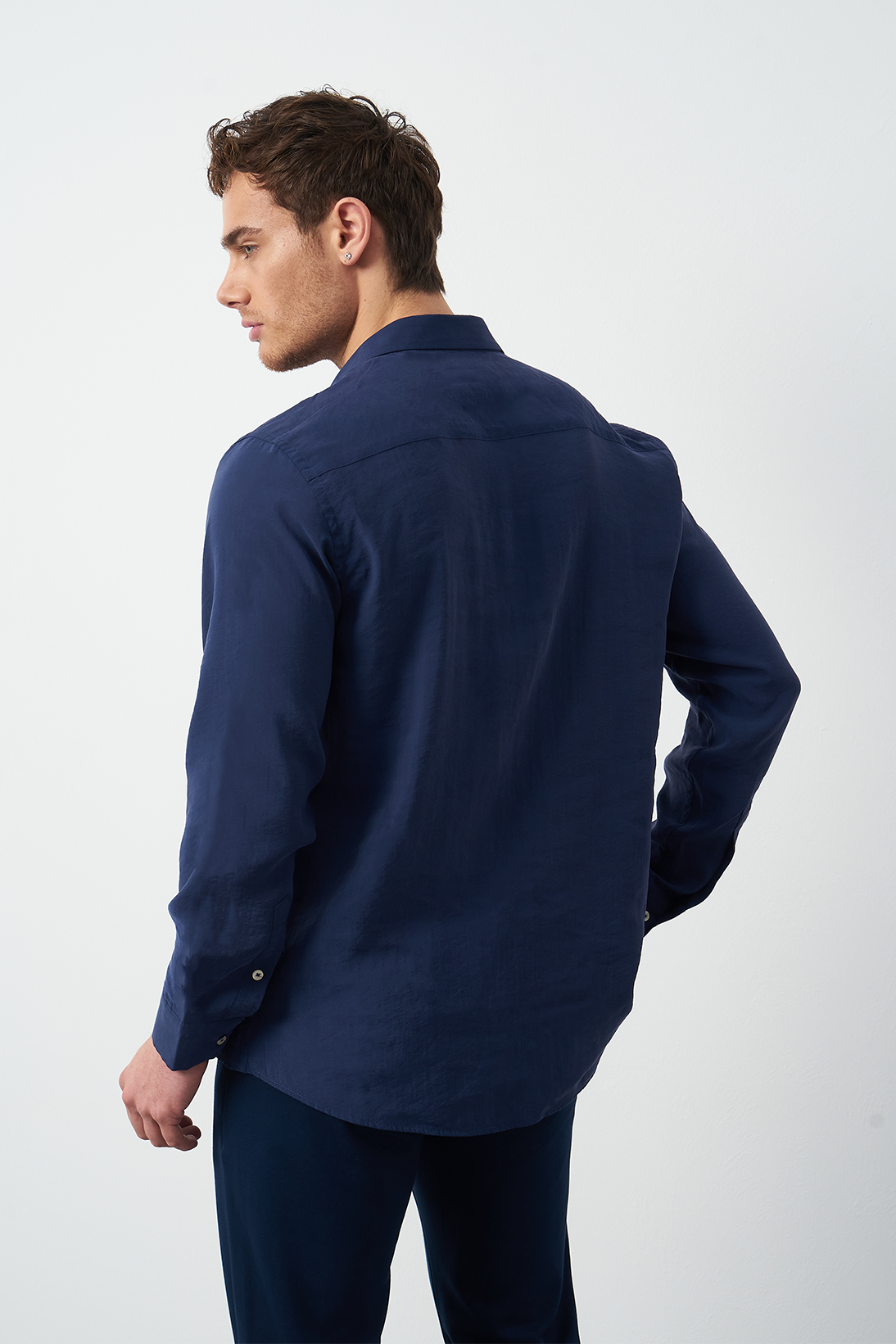 Modal Long Sleeve Relaxed Fit Men's Shirt