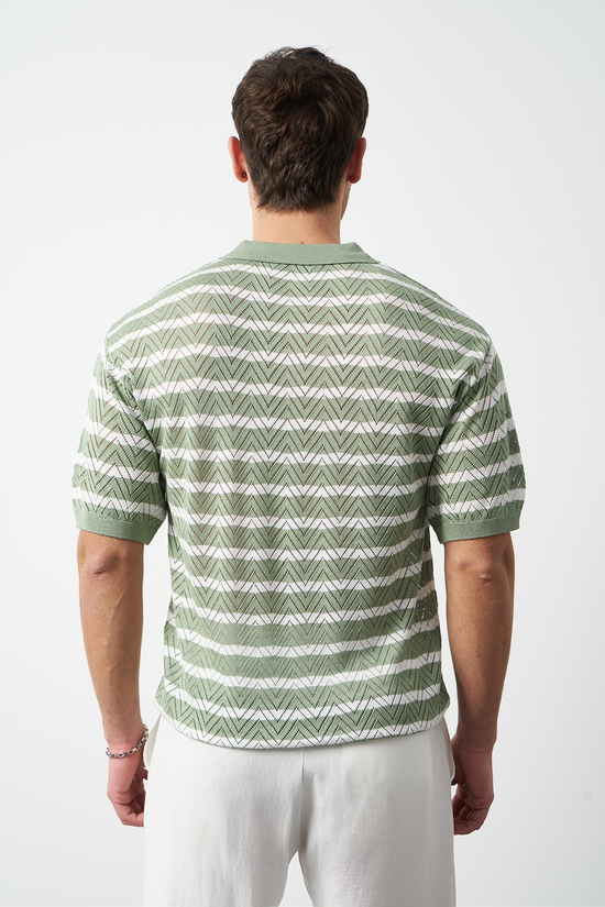 Striped Regular Fit Fine Knit Men's T-Shirt