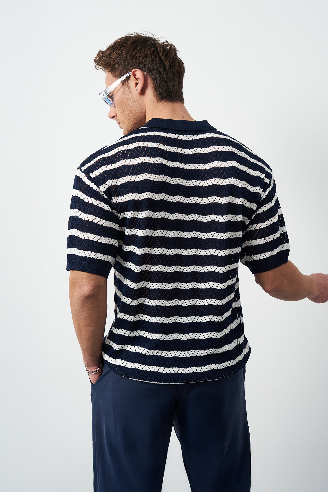 Striped Regular Fit Fine Knit Men's T-Shirt