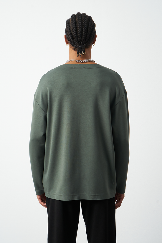 Oversized Long Sleeve Stretch Modal Men's T-Shirt