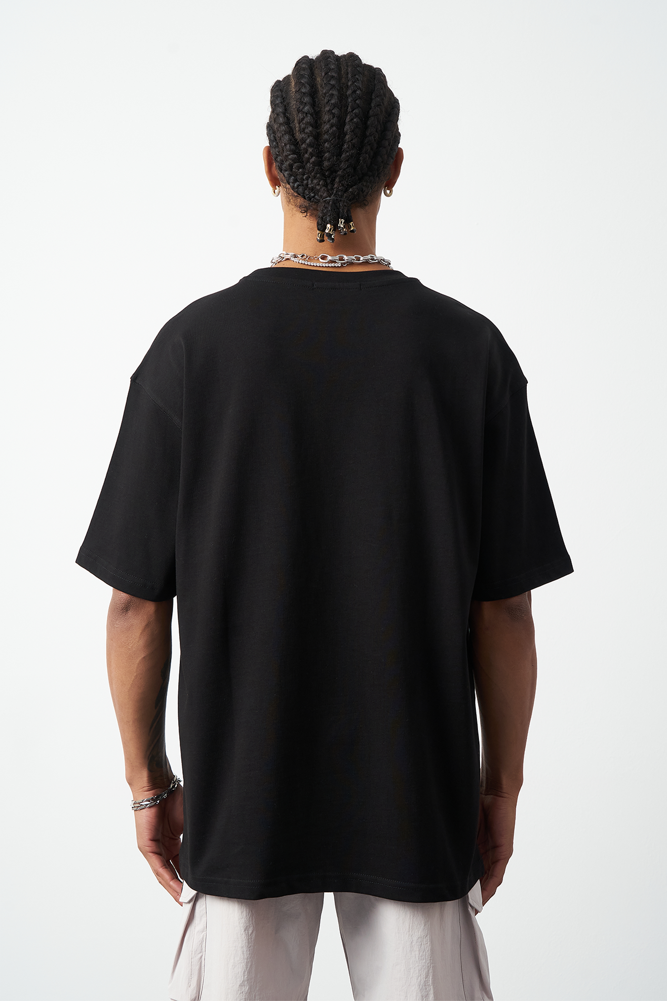 Oversized Stitch Detailed Premium Basic T-Shirt