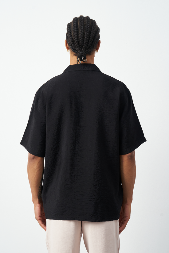 Oversized Thin Fabric Cuban Collar Men's Shirt