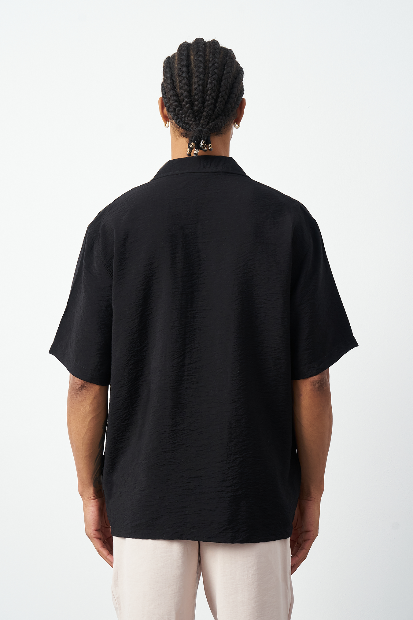 Oversized Thin Fabric Cuban Collar Men's Shirt