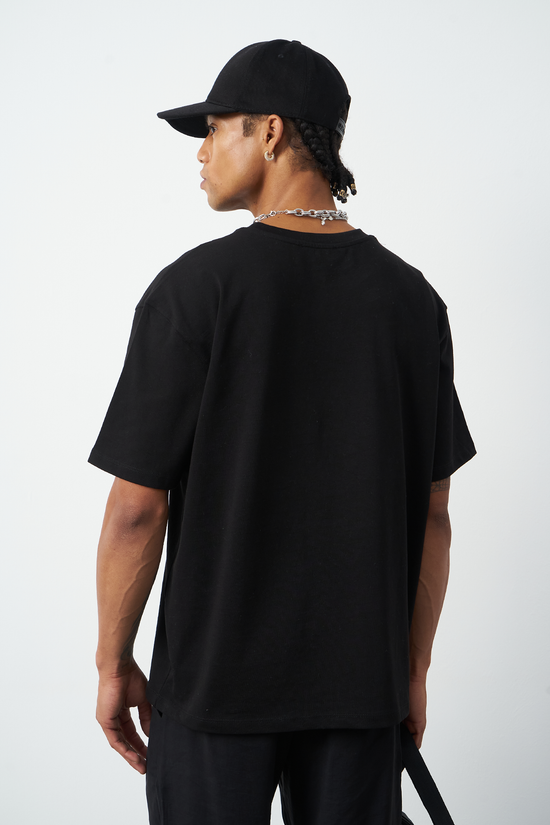 Front Printed Boxy Fit Crew Neck T-Shirt