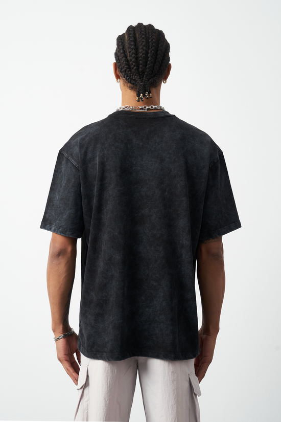 Distressed Washed Boxy Fit Premium T-Shirt