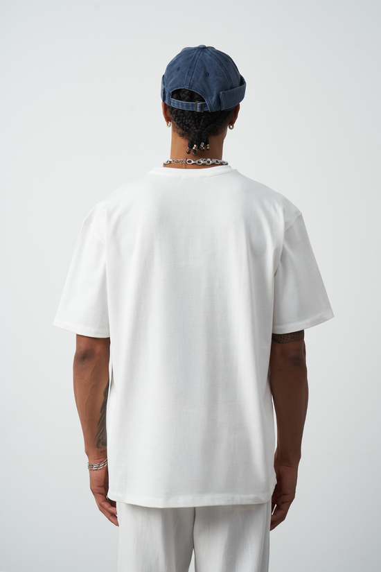 Front Printed Boxy Fit Crew Neck T-Shirt