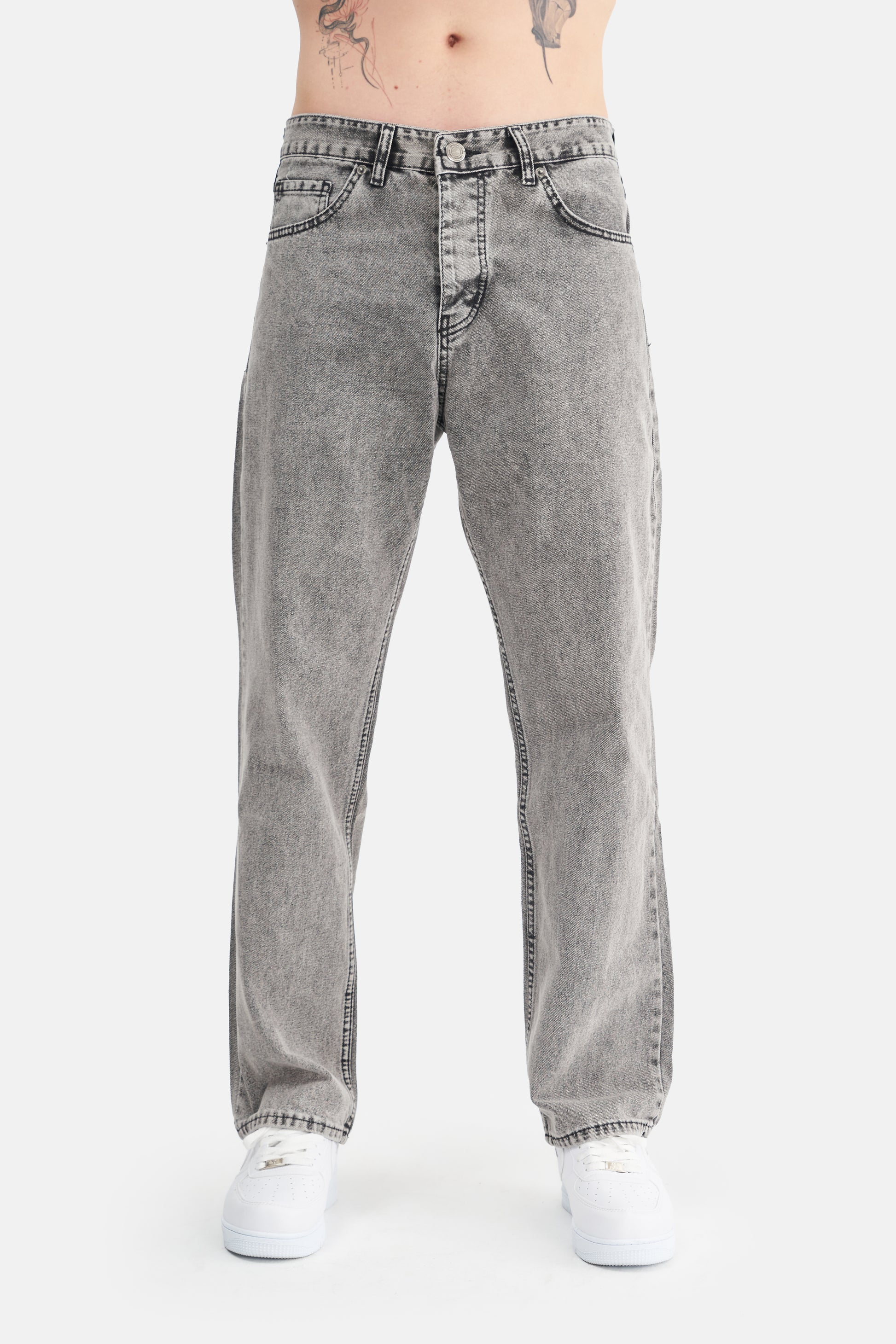 Mesfeno Men's Basic Baggy Loose Fit Denim Pants