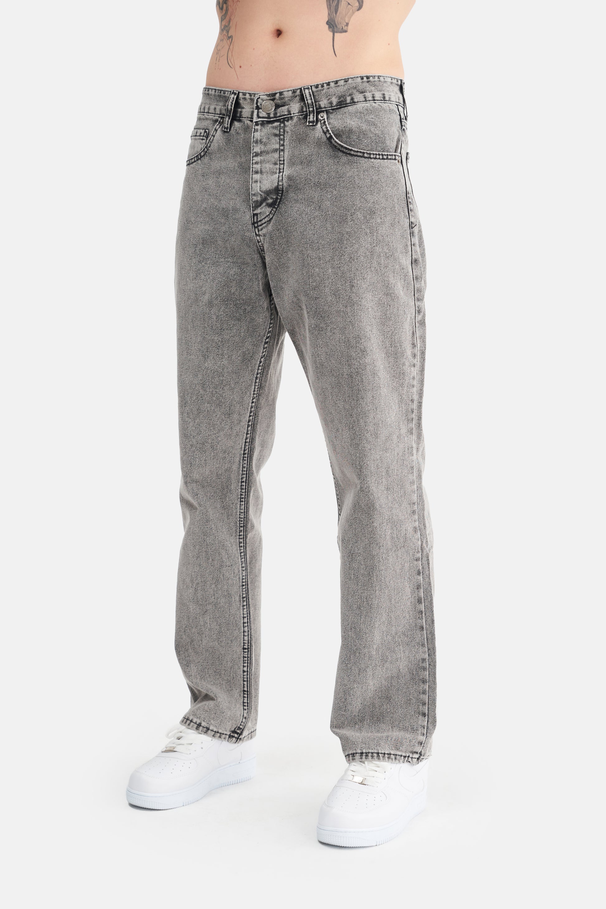 Mesfeno Men's Basic Baggy Loose Fit Denim Pants