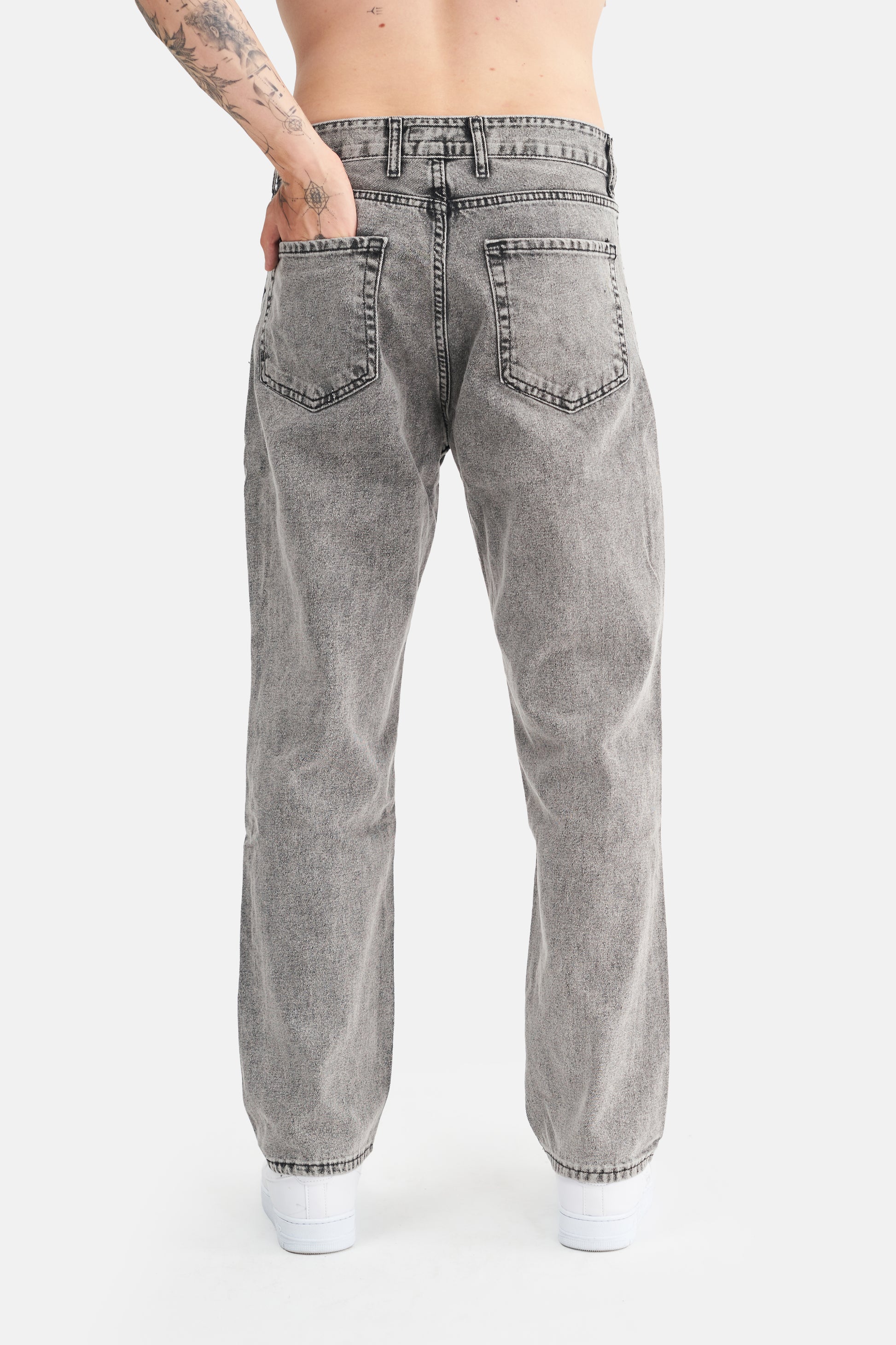 Mesfeno Men's Basic Baggy Loose Fit Denim Pants