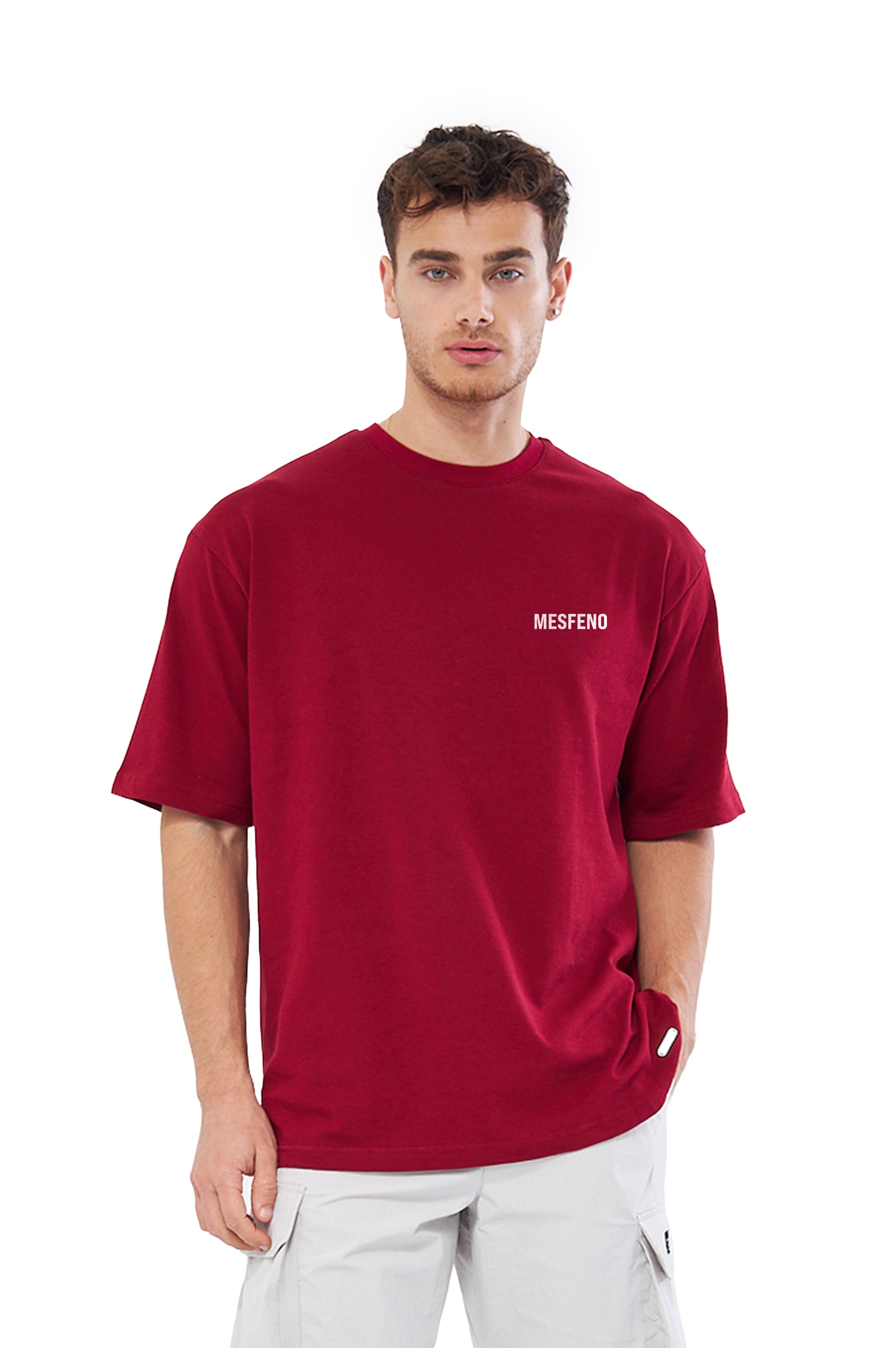 Mesfeno Men's Flower Print Oversized T-shirt Black