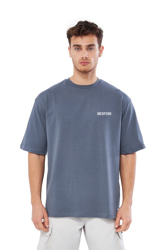 Mesfeno Men's Flower Print Oversized T-shirt Black