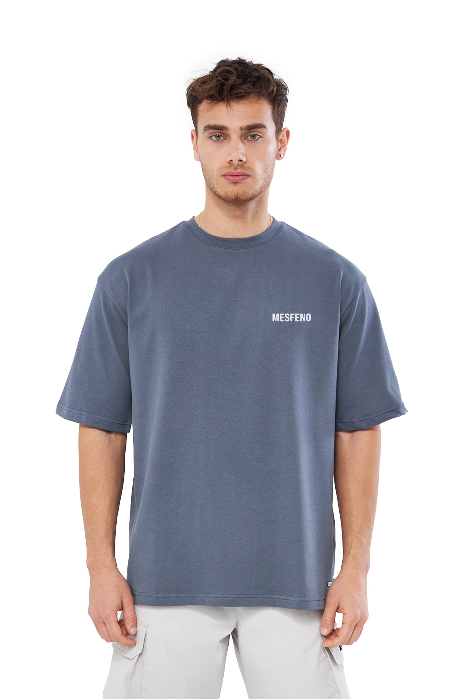 Mesfeno Men's Flower Print Oversized T-shirt Black