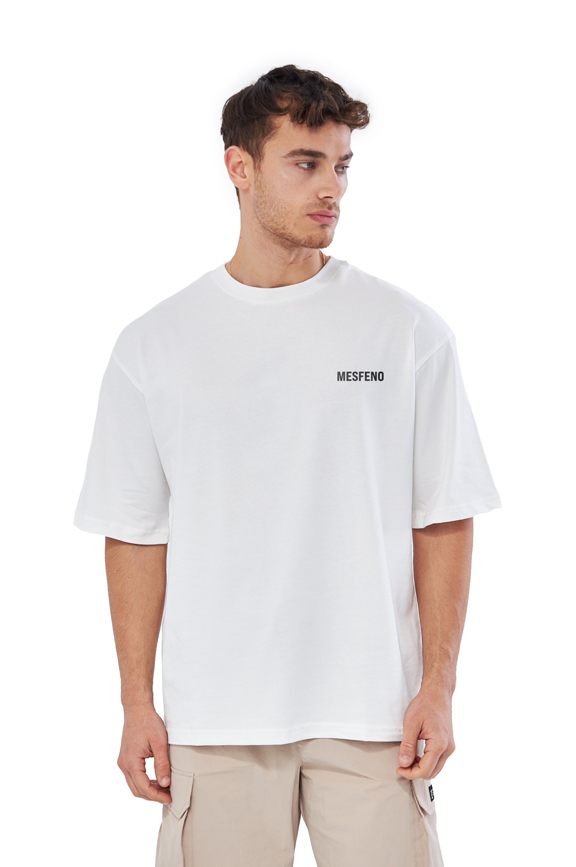Mesfeno Men's Flower Print Oversized T-shirt Black