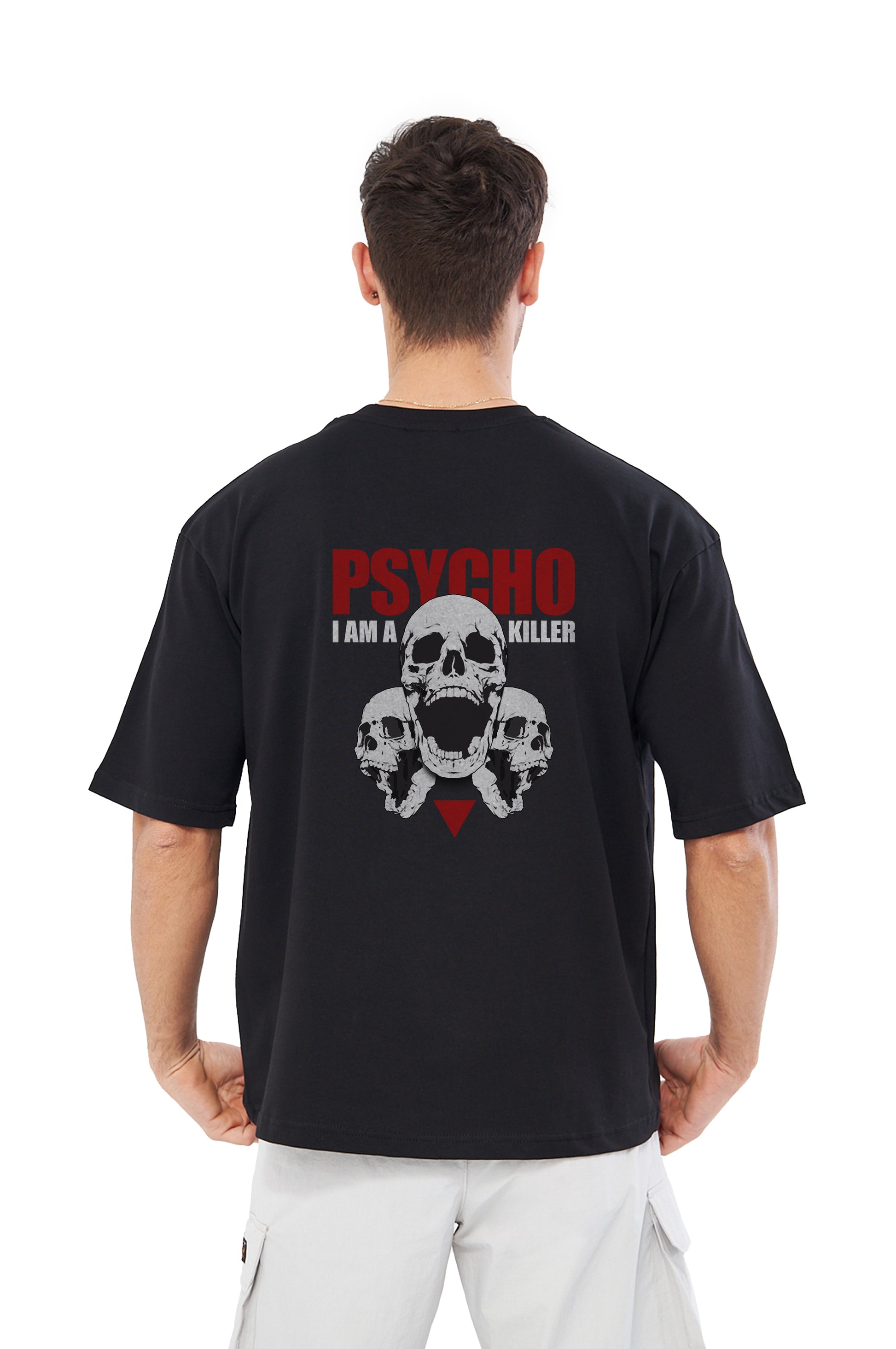 Mesfeno Men’s Psycho Printed Oversized Fit T-Shirt