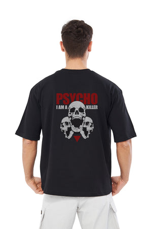 Mesfeno Men’s Psycho Printed Oversized Fit T-Shirt