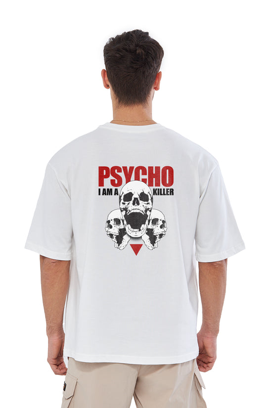 Mesfeno Men’s Psycho Printed Oversized Fit T-Shirt