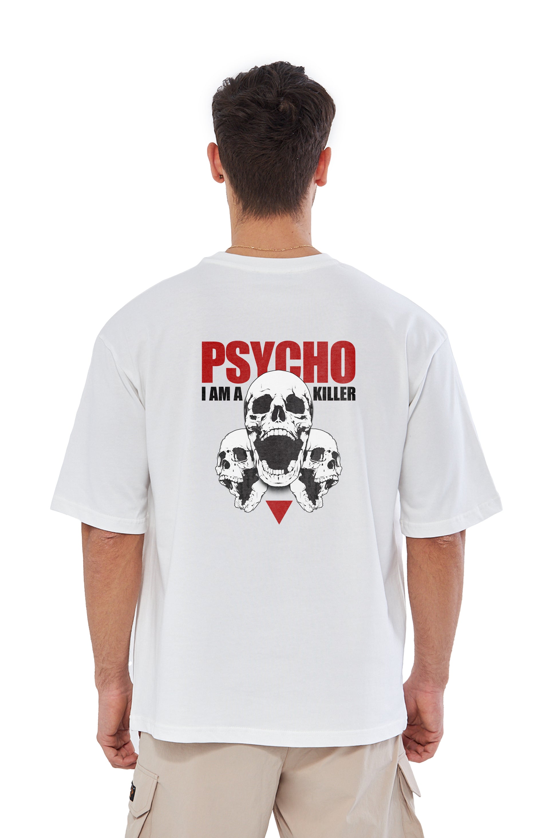 Mesfeno Men’s Psycho Printed Oversized Fit T-Shirt