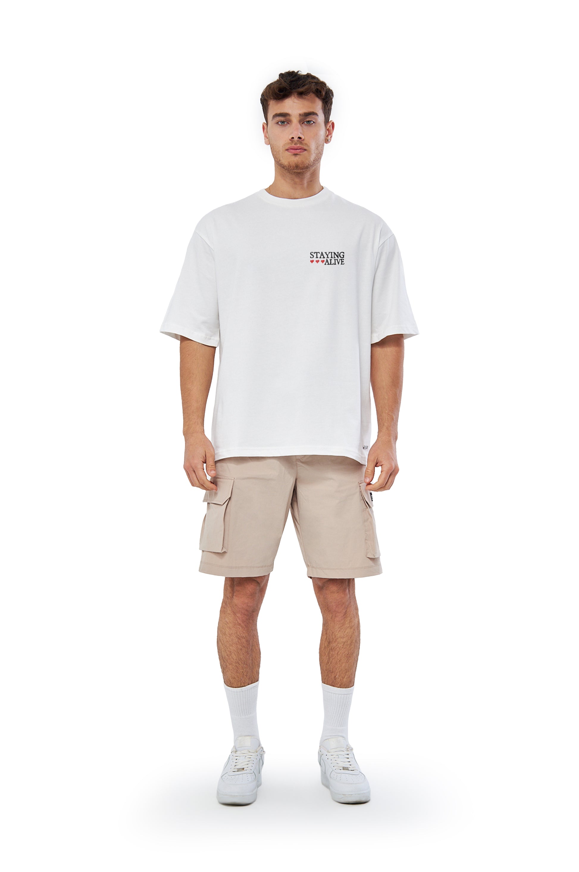 Mesfeno Men’s Staying Alive Printed Oversized T-Shirt