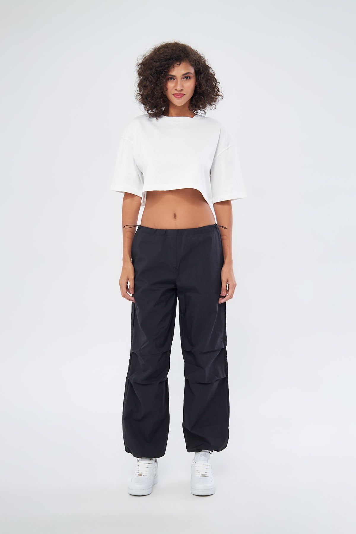 Mesfeno Women's Basic Oversize Thick Fabric Crop T-Shirt