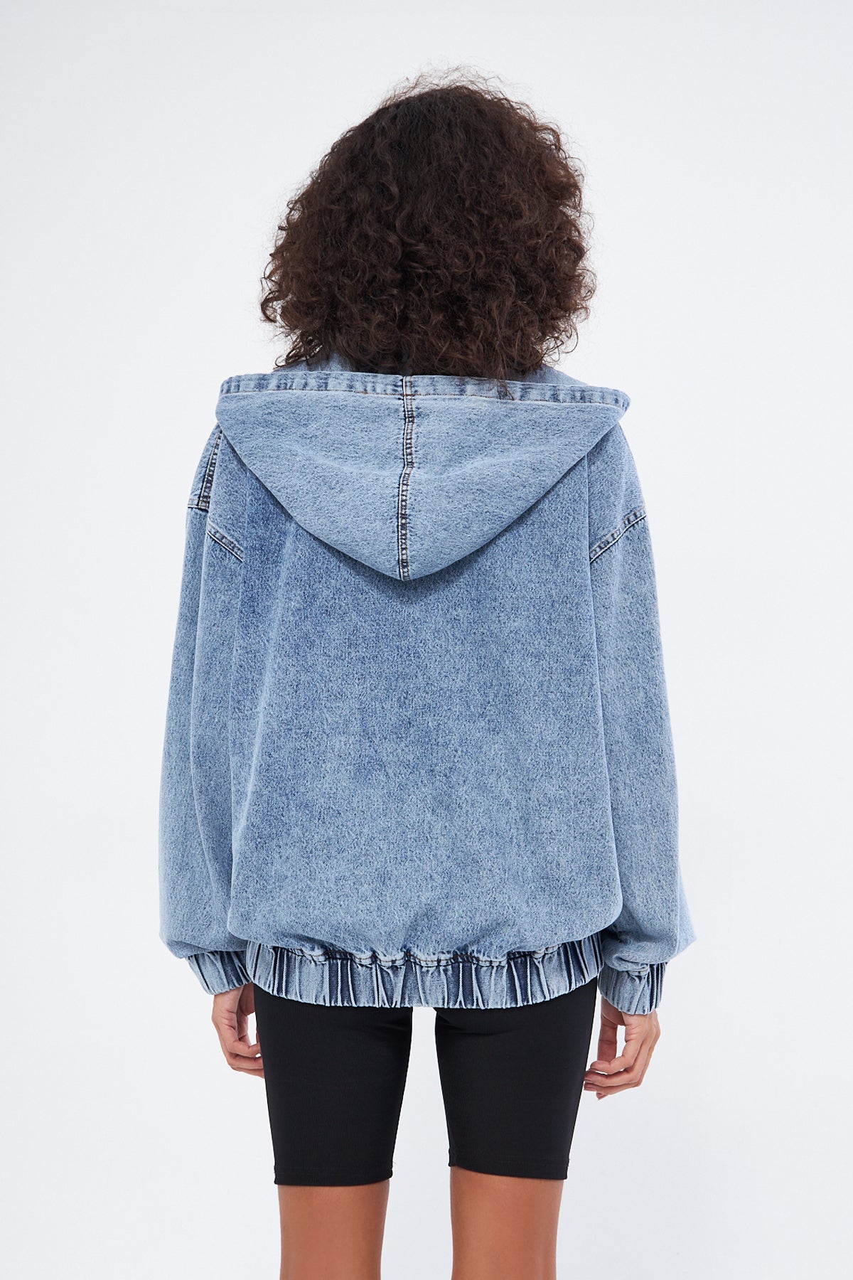 Mesfeno Hooded Denim Fabric Women's Sweatshirt