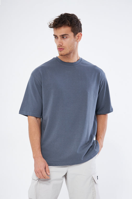 Mesfeno Men’s Basic Oversized Cotton Crew Neck Heavyweight T-Shirt