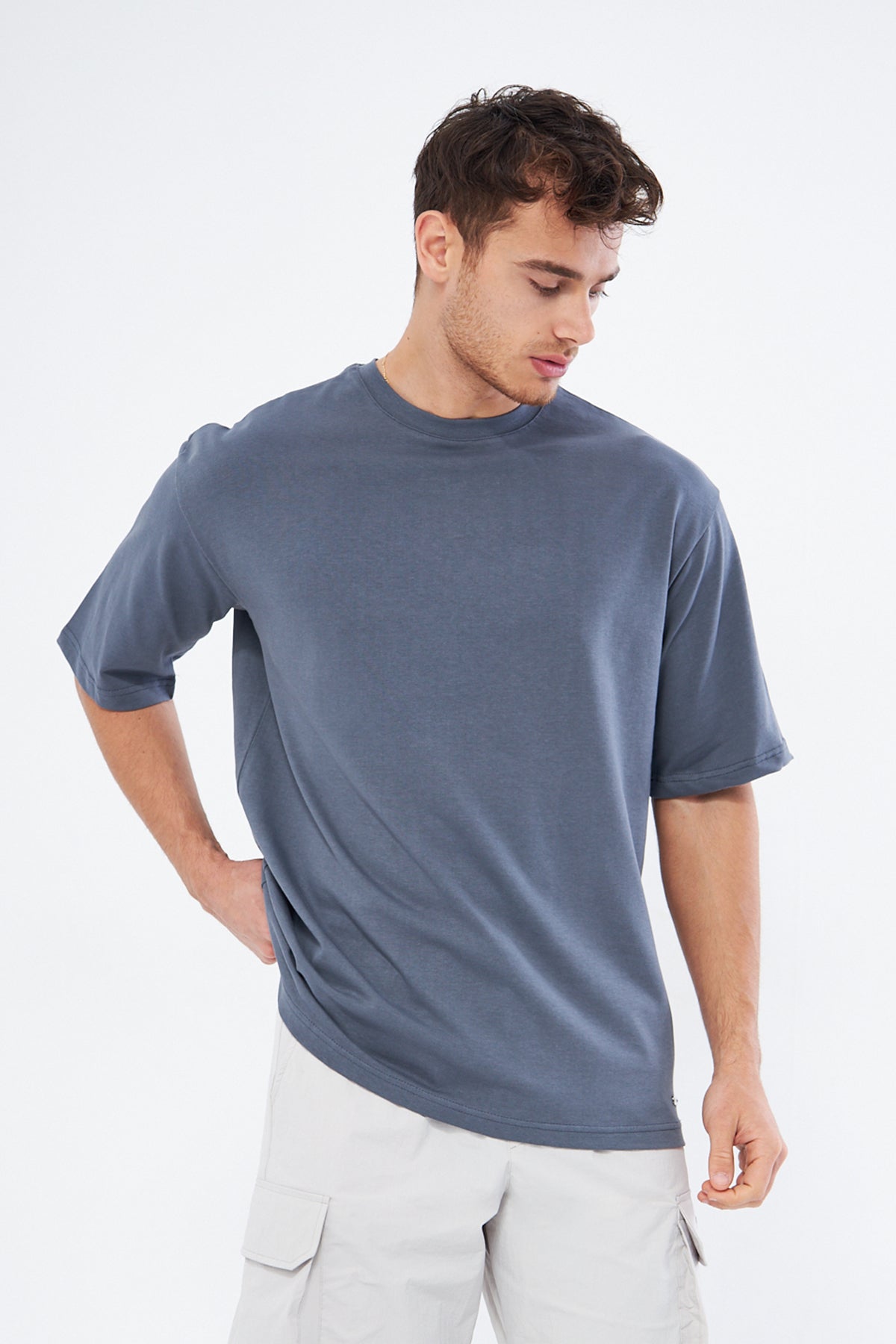 Mesfeno Men’s Basic Oversized Cotton Crew Neck Heavyweight T-Shirt