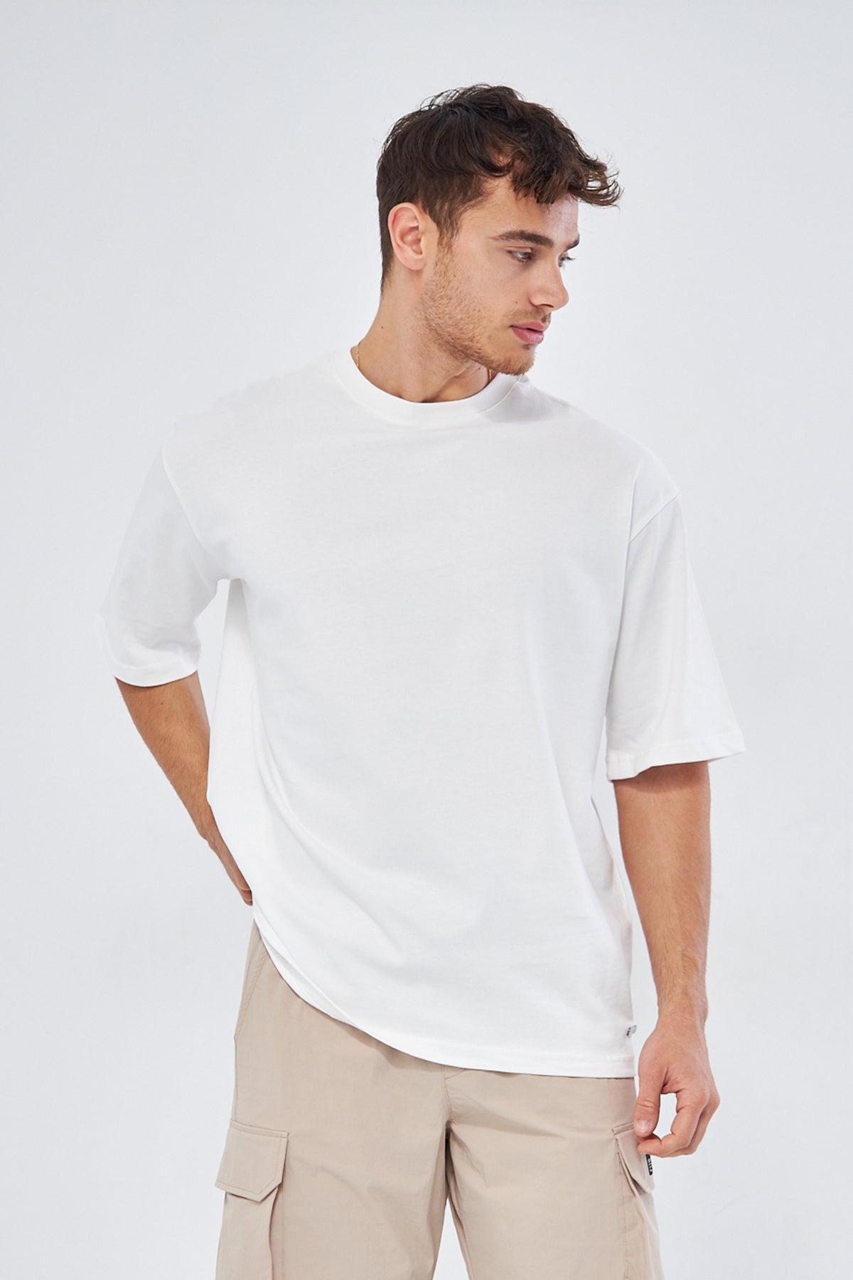 Mesfeno Men’s Basic Oversized Cotton Crew Neck Heavyweight T-Shirt