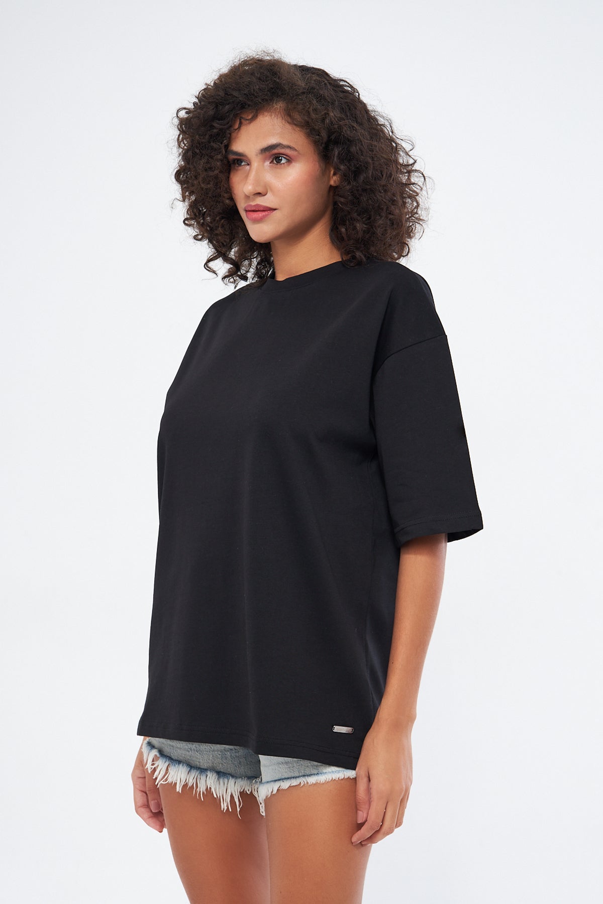 Mesfeno Women's Basic Oversize Thick Fabric T-Shirt