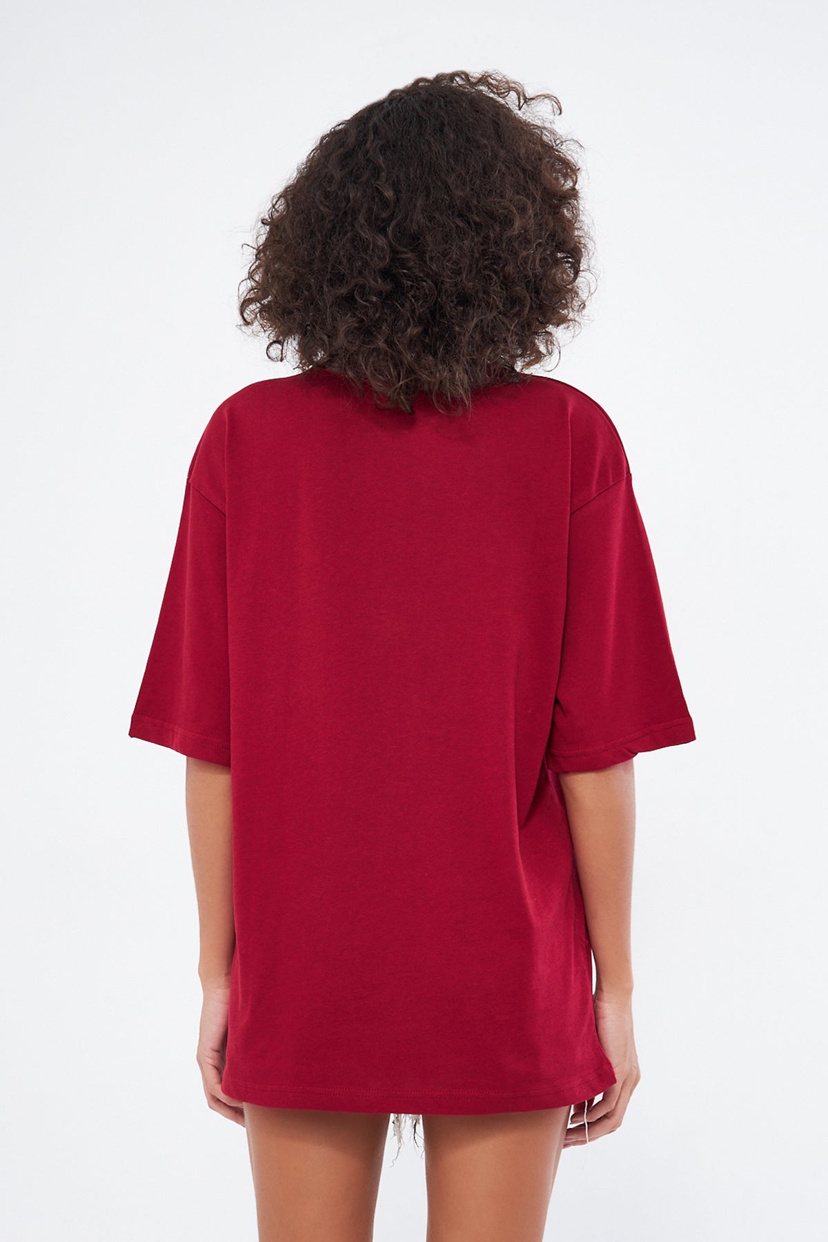 Mesfeno Women's Basic Oversize Thick Fabric T-Shirt