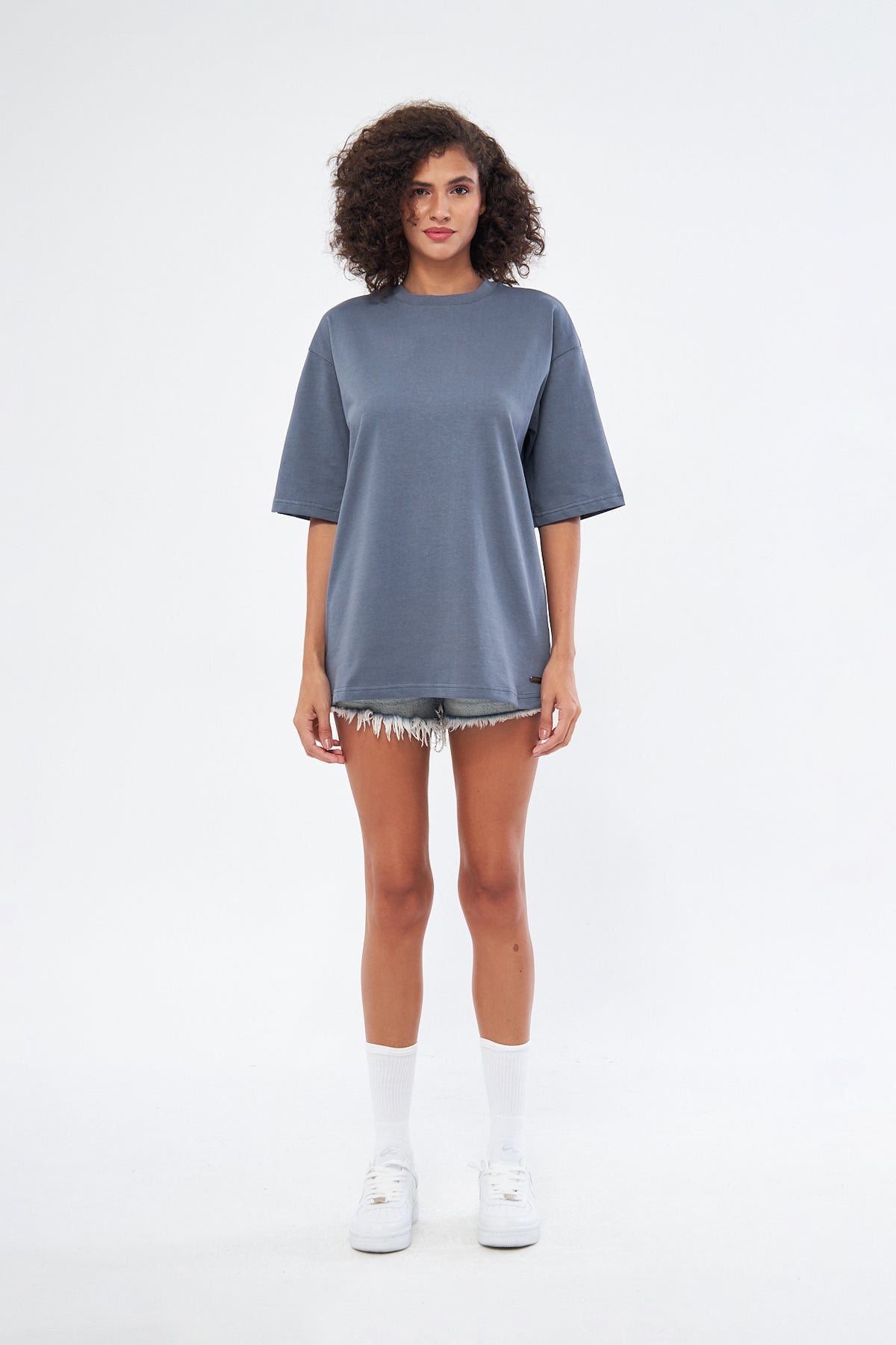 Mesfeno Women's Basic Oversize Thick Fabric T-Shirt