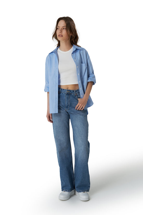 Mesfeno Palazzo Women's Pants Denim Fabri
