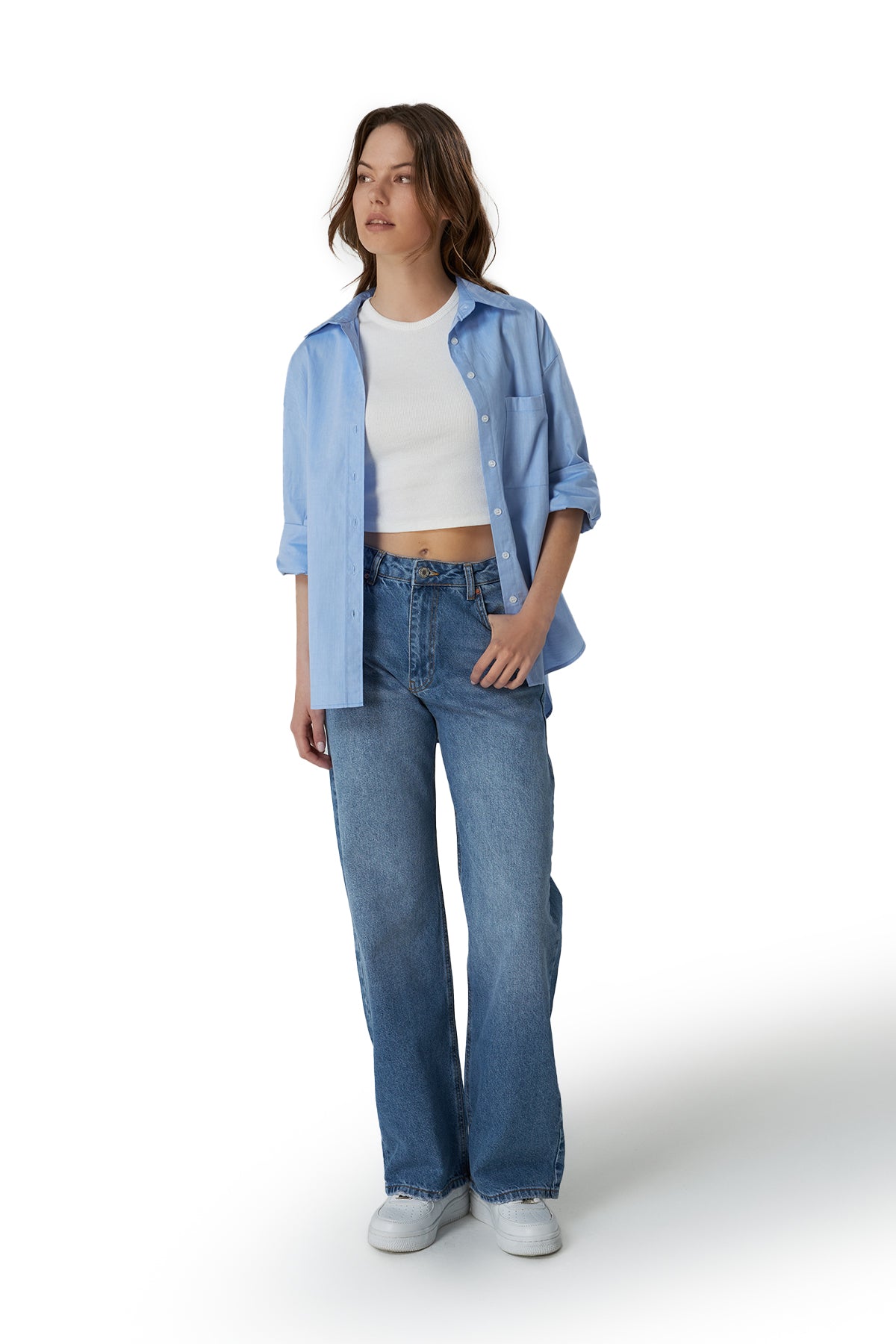 Mesfeno Palazzo Women's Pants Denim Fabri