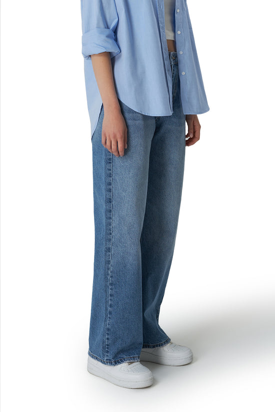 Mesfeno Palazzo Women's Pants Denim Fabri