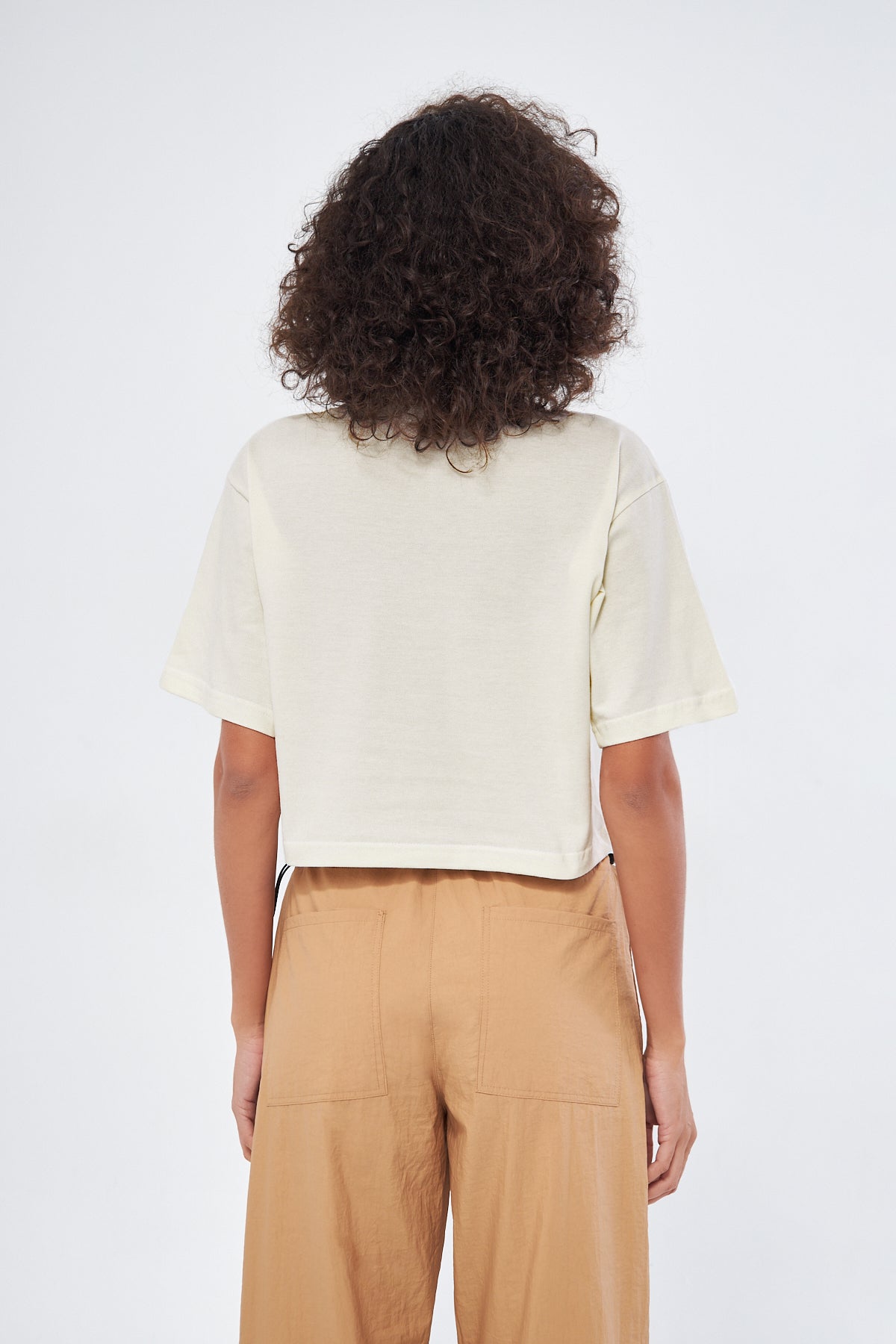 Mesfeno Women's Basic Oversize Crop Polo Collar T-Shirt