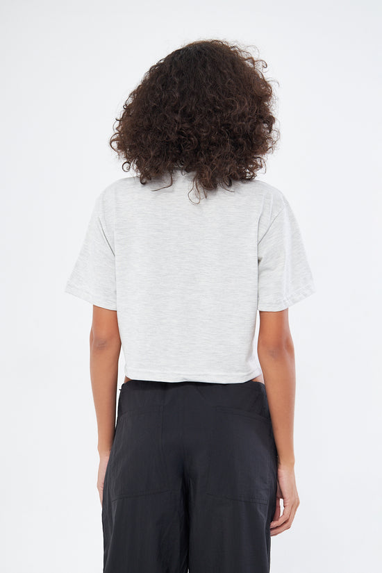 Mesfeno Women's Basic Oversize Crop Polo Collar T-Shirt