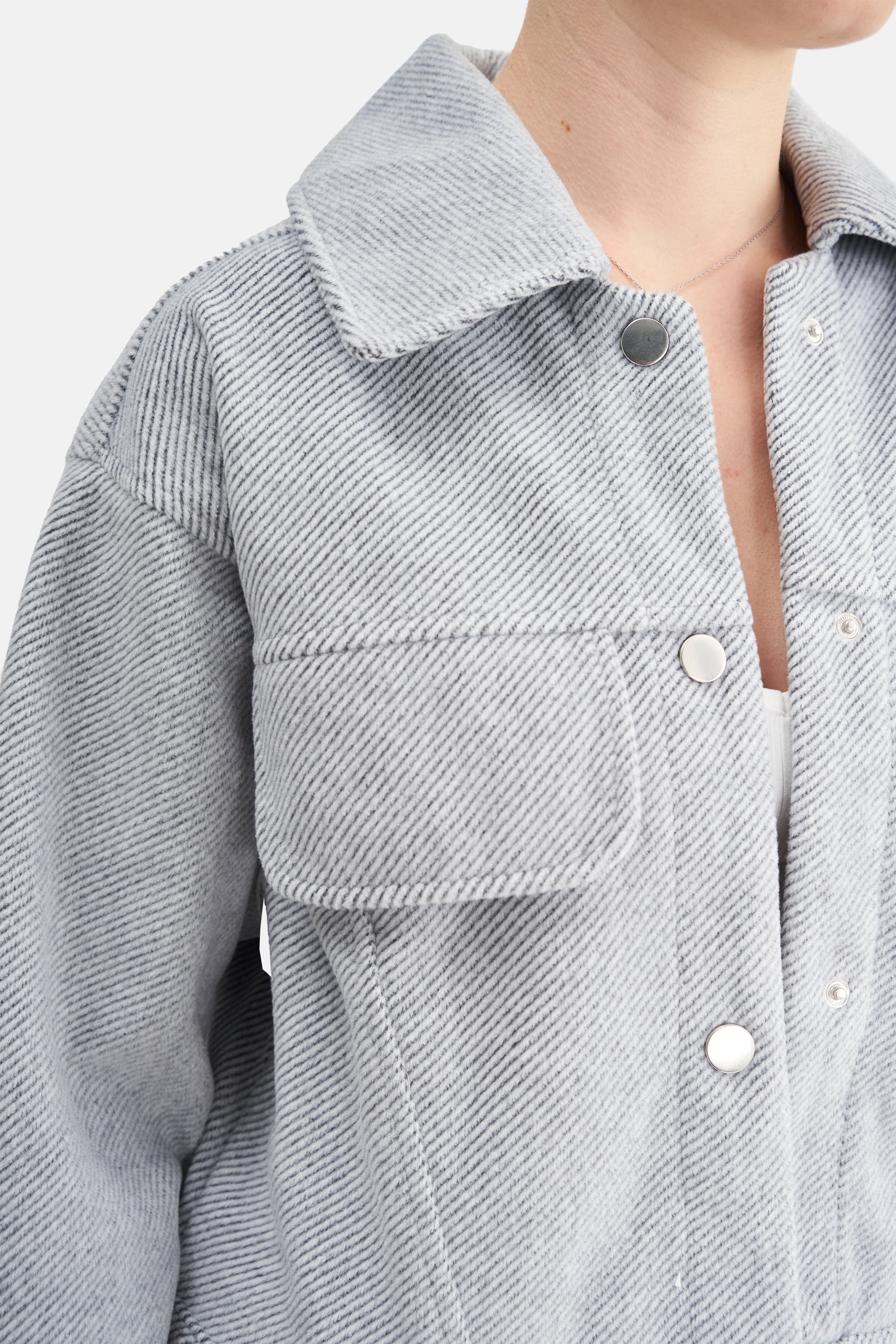 Mesfeno Women's Wool Blend Wide Collar Crop Jacket